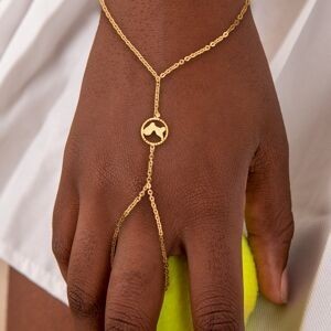 Chaîne Main Or 375 1.3mm 18cm Carte Guadeloupe Cerclée 11mm