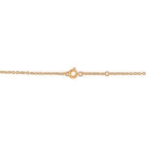 Chaîne Main Plaqué Or 20  à 22cm Carte Guadeloupe 15*10mm Cristal Grenat 4mm