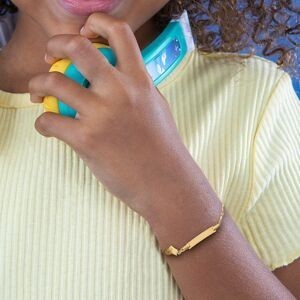 Bracelet Identité Or 750 Carte Guyane 10*6mm 12  à 14.5cm
