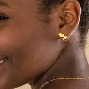 Boucles D'oreilles Or 375 Carte Martinique 10*10.5mm