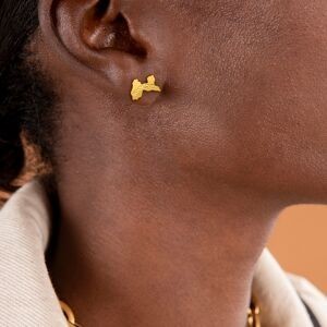 Boucles D'oreilles Or 375 Carte Guadeloupe 12*8mm