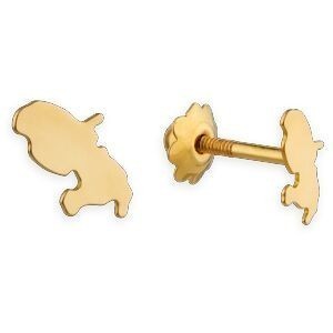 Boucles D'oreilles Or 750 Carte Martinique 7*3mm Fermeture Vis