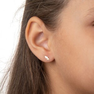 Boucles D'oreilles Or 750 Carte Martinique 7*3mm Fermeture Vis