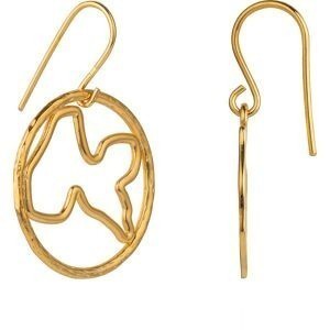 Boucles D'oreilles Plaqué Or Pendant 35mm Carte Guadeloupe Cercle Martelé 25mm