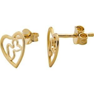 Boucles D'oreilles Plaqué Or Cœur Carte Guadeloupe 10mm