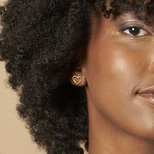 Boucles D'oreilles Plaqué Or Cœur Carte Guadeloupe 10mm