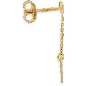 Boucles D'oreilles Or 375 Pendant 20mm Carte Guadeloupe Email Pailleté 9.5*6.5mm