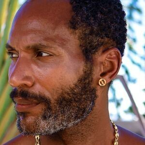 Boucles D'oreilles Or 750 Carte Martinique Etoile Cercle Diamanté 15mn