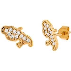 Boucles D'oreilles Plaqué Or Carte Martinique  Zirconium 6.5*12.5mm