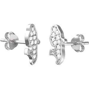 Boucles D'oreilles Argent 925 Carte Martinique  Zirconium 6.5*12.5mm