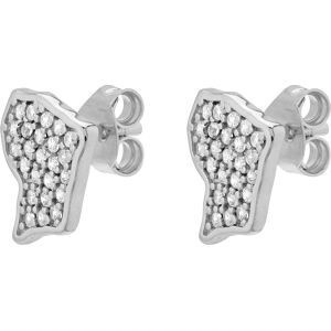 Boucles D'oreilles Argent 925 Carte Guyane Zirconium 8.3*9.7mm