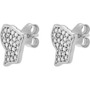 Boucles D'oreilles Argent 925 Carte Guyane Zirconium 8.3*9.7mm
