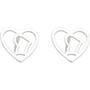 Boucles D'oreilles Argent 925 Coeur Carte Guyane 10mm