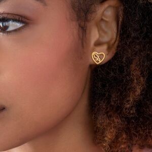 Boucles D'oreilles Plaqué Or Cœur Carte Martinique 10mm
