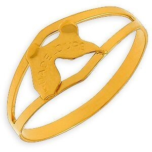 Bague Or 375 Carte Guadeloupe 9*8mm Corps 2mm Taille 56