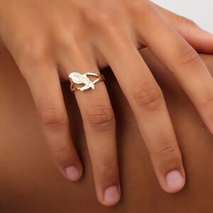 Bague Plaqué Or Carte Martinique 16.5*11mm Corps 2.5mm Au Plus Etroit Taille 62
