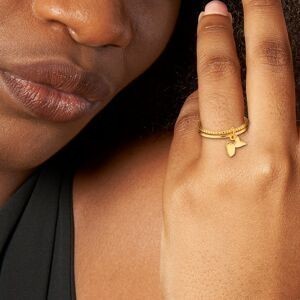Bague Double Rangs Plaqué Or Corps 1.5mm Carte Guadeloupe Taille 60