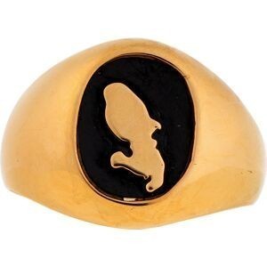 Chevalière Plaqué Or Onyx Carte Martinique Centre 16.5mm Corps 4mm Taille 64