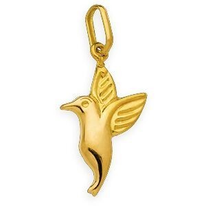 Pendentif Or 750 Colibri 8*18mm Avec Bélière