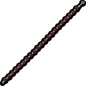 Bracelet Or 750 Cristal Grenat 6mm Boules 3mm 19cm