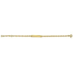 Bracelet Identité Or 375 Maille Singapour 1.8mm 12  à 14cm