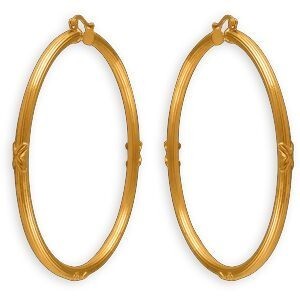 Créoles Plaqué Or Fantaisie 60mm Tube 3mm