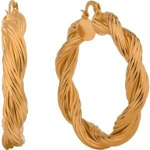 Créoles Plaqué Or Torsadées 50mm Tube 8.5mm