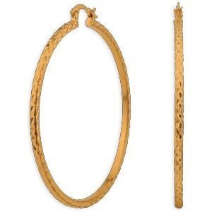 Créoles Plaqué Or Fantaisie 60mm Tube 2.5mm