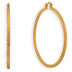 Créoles Plaqué Or Fantaisie 70mm Tube 2.5mm