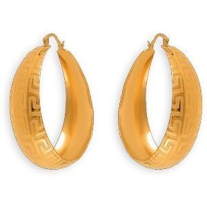 Créoles Plaqué Or Panier Egyptien 50mm Tube 16mm