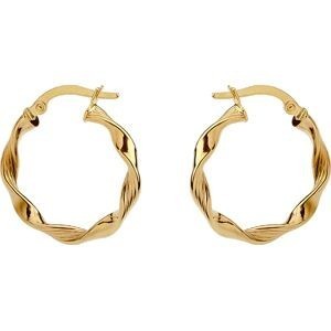 Créoles Or 375 Torsadées Fantaisie 15mm Tube 2.5mm