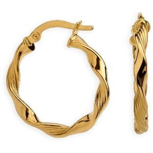 Créoles Or 375 Torsadées Fantaisie 30mm 2.5mm