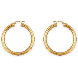 Créoles Acier Jaune 40mm Tube 5mm