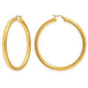 Créoles Acier Jaune 60mm Tube 5mm