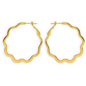 Créoles Acier Jaune Ondulées 40mm Tube 3mm