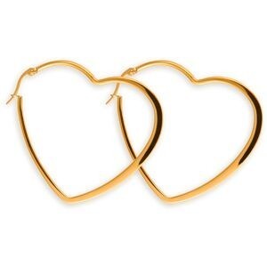 Créoles Acier Jaune Cœur 50mm Tube 3mm