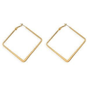 Créoles Acier Jaune Carrées 50mm Tube 3mm