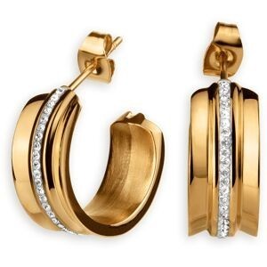 Créoles Acier Jaune 20mm Cristal Blanc