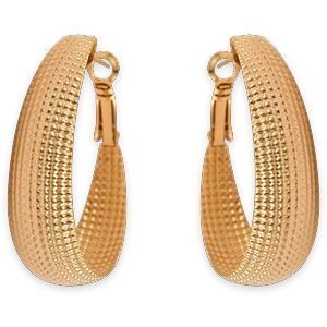 Créoles Acier Jaune Cubaines Ovales 30*40mm Tube 12mm