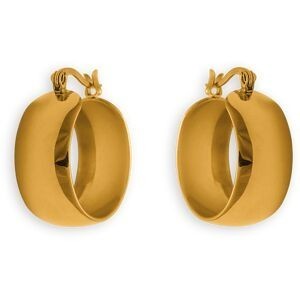 Créoles Cubaines Acier Jaune 24mm Tube 9mm