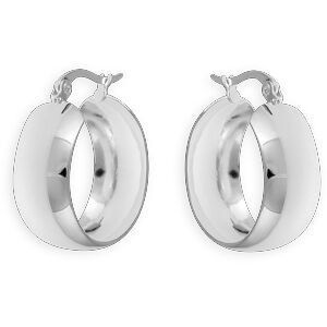 Créoles Acier Couleur Argent 24mm Tube 9mm