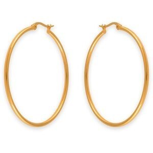 Créoles Acier Jaune 40mm Tube 2mm