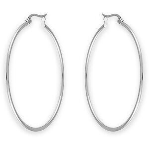 Créoles Acier Couleur Argent 40mm Tuibe 2mm