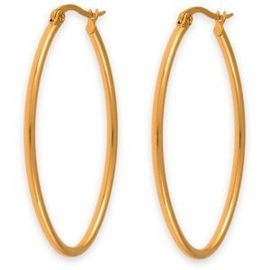 Créoles Acier Jaune Ovales 30*40mm Tube 2mm