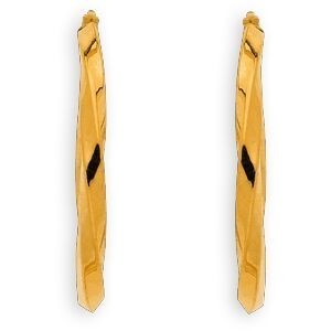 Créoles Or 375 Torsadées 18.6mm Tube 1.8mm