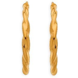 Créoles Or 375 Torsadées 24mm Tube 2mm