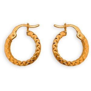 Créoles Or 375 Fantaisie 14mm Tube 2mm