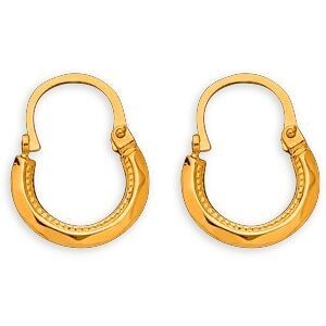 Créoles Or 750 Ciselées 12mm Tube 2mm