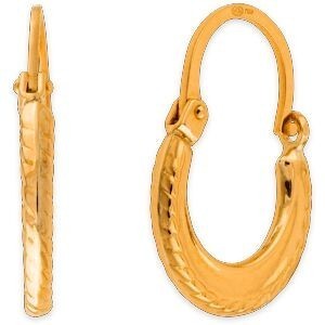 Créoles Or 750 Fantaisie 12mm Tube 3mm