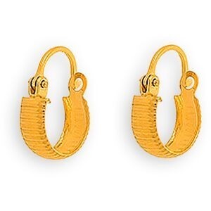 Créoles Or 375 Fantaisie 15mm Tube 3mm